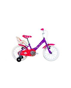 Bicicleta Infantil Feminina Groove Unilover Aro 16 Meninas Com Rodinhas + Cadeirinha Boneca